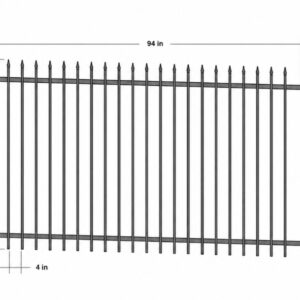 Pinched Spear Top Commercial Biasable Iron Fence Panels