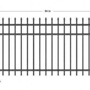 3Rail Pinched Spear Top Commercial Regular Iron Fence Panels