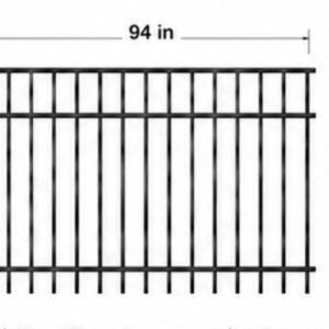 3Rail Flat Top Commercial Regular Iron Fence Panels