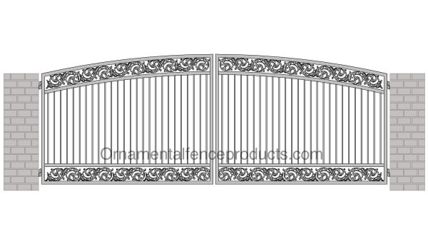 Bird of Paradise Dual Swing Ornamental Metal Iron Gate