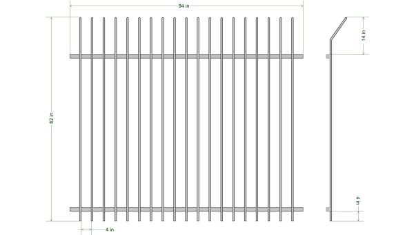 Curve Spear Iron Fence Panels