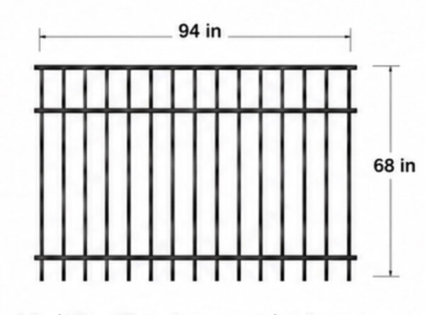 3Rail Flat Top Commercial Regular Iron Fence Panels