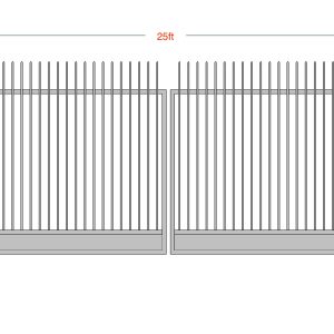 Curve Top Dual Swing Industrial Drive Way Gate 8ft tall