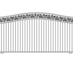 Slide Driveway Gate with rose panels along the top